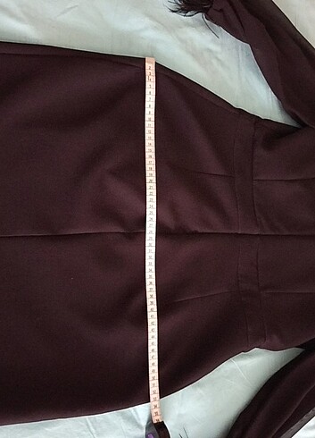 44 beden dalgıç kumaş tüy detaylı gece elbisesi - Görsel 11