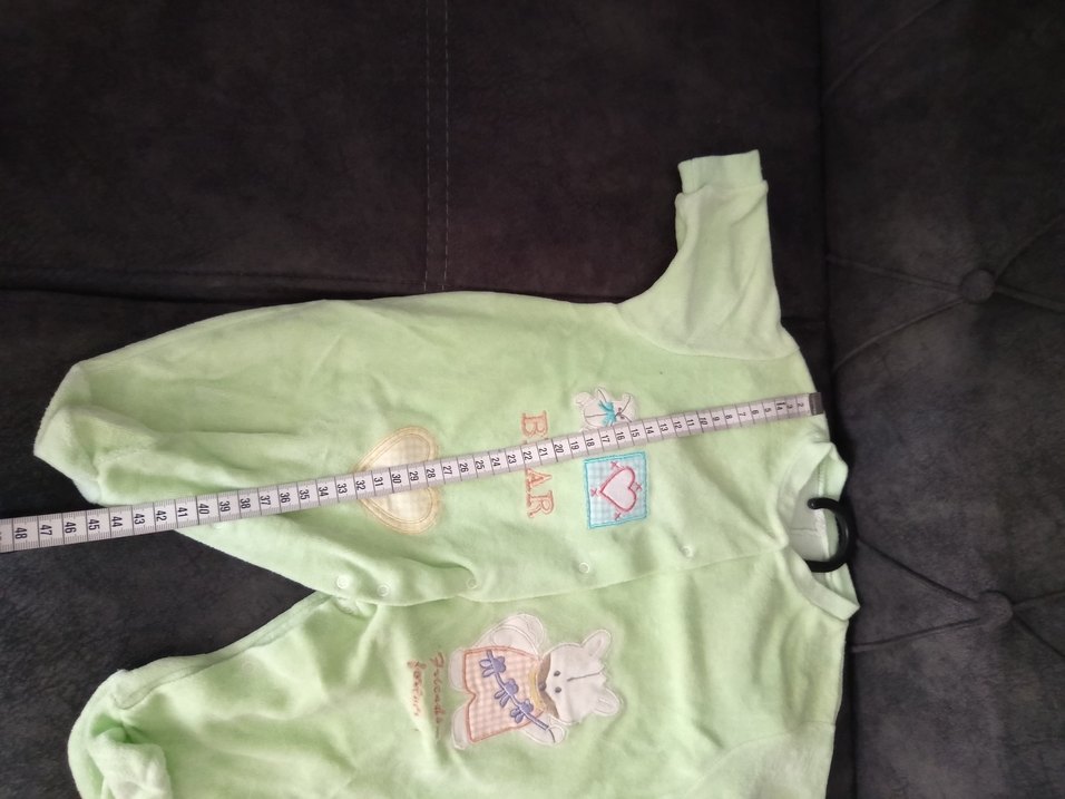 Kadife Nakışlı Yeşil Bebek Tulum - Görsel 5