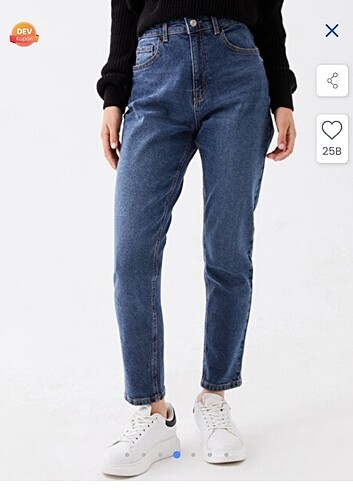 32 Beden lacivert Renk Lcw mom jean pantolon