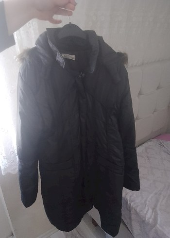 Kürklü Siyah Kadın Kışlık Mont