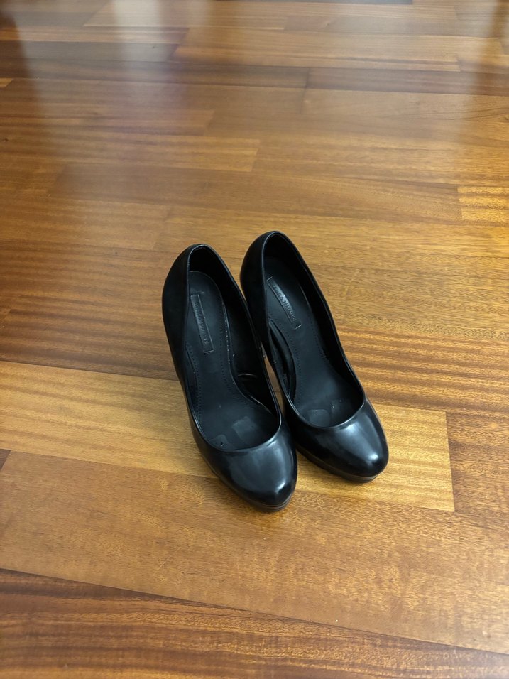 Siyah Rugan Kadın Stiletto Topuklu Ayakkabı - Görsel 3