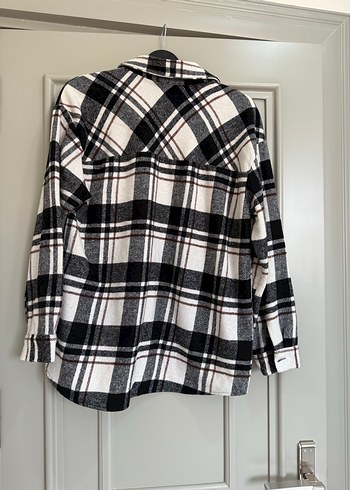 Gri Ekose Desenli Pamuklu Kadın Gömlek - Görsel 2