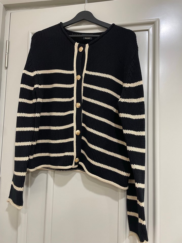 Massimo dutti Çizgili Triko Hırka - Görsel 2