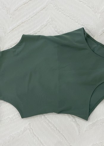 Kadın Kolsuz Yeşil bodysuit - Görsel 2