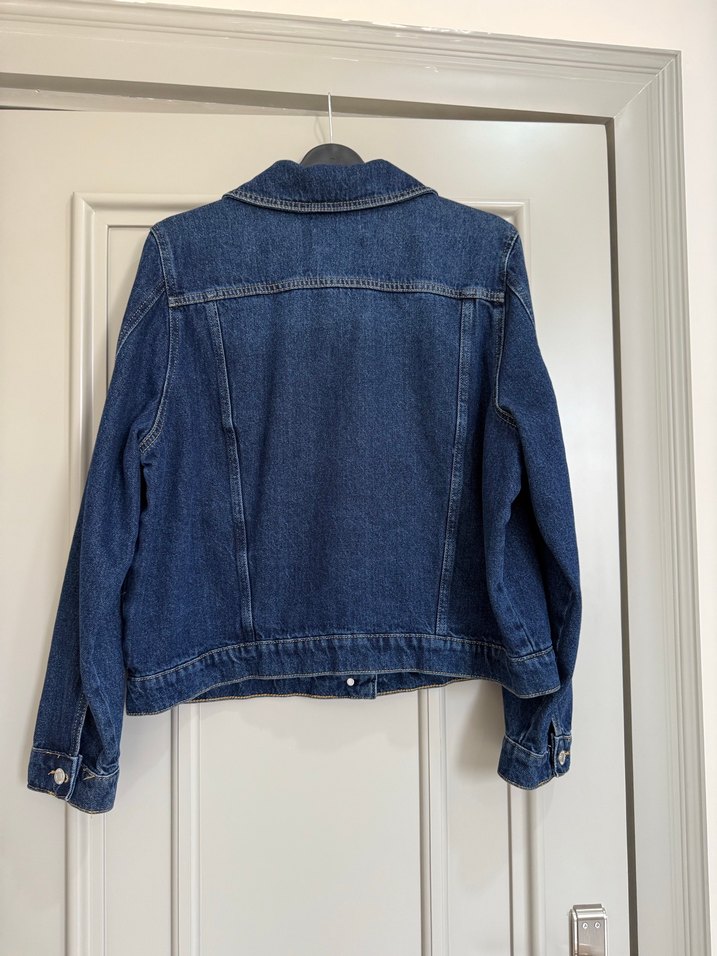 Düğmeli Mavi Kadın Denim Ceket - Görsel 2