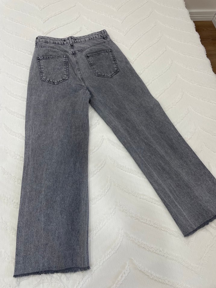 Gri Normal Kesim Kadın Denim Pantolon - Görsel 2