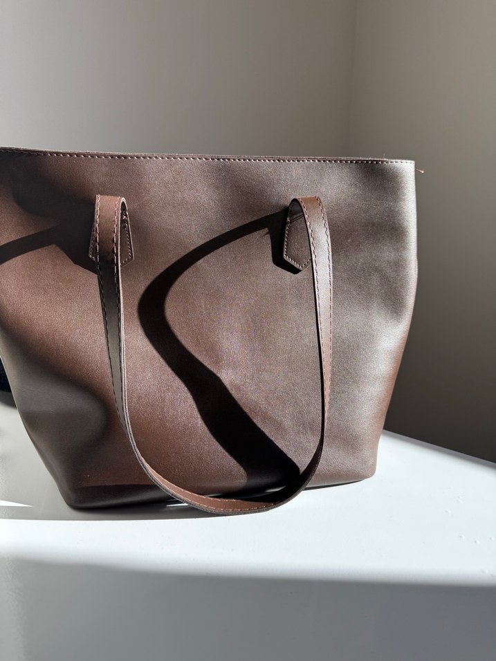 Kahverengi Deri Kadın Çanta - Görsel 2