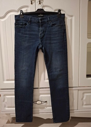 Erkek Lacivert Regular Fit Denim Pantolon