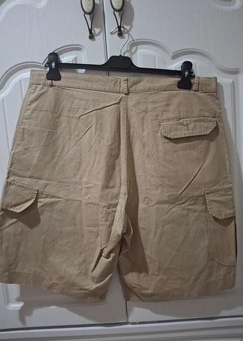 Bej Keten Kemerli Rahat Erkek Şort - Görsel 4