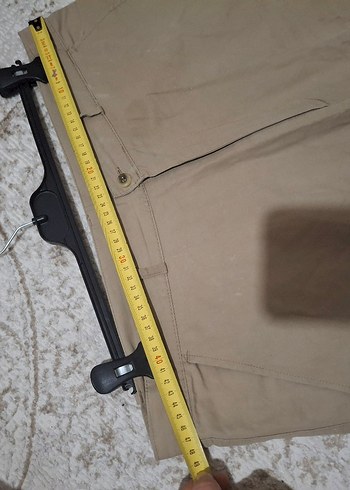 Bej Keten Kemerli Rahat Erkek Şort - Görsel 6