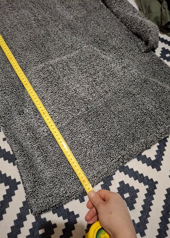 Gri Kapüşonlu Kadın Triko Sweatshirt - Görsel 3