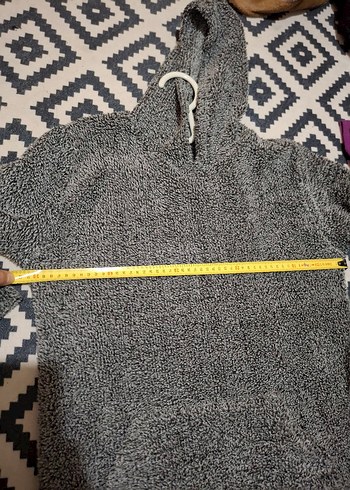 Gri Kapüşonlu Kadın Triko Sweatshirt - Görsel 2