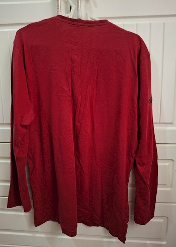 Erkek Bordo Uzun Kollu Düğmeli Sweatshirt - Görsel 2