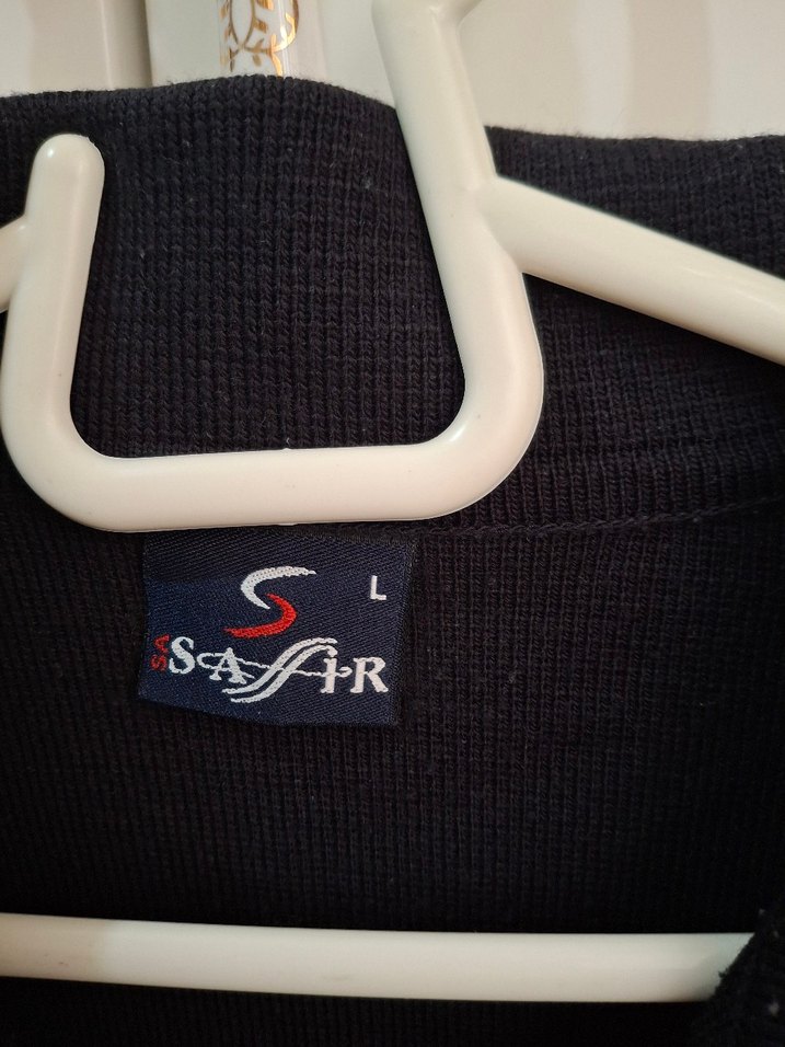 Gri Çizgili Polo Yaka Erkek Kazak - Görsel 2