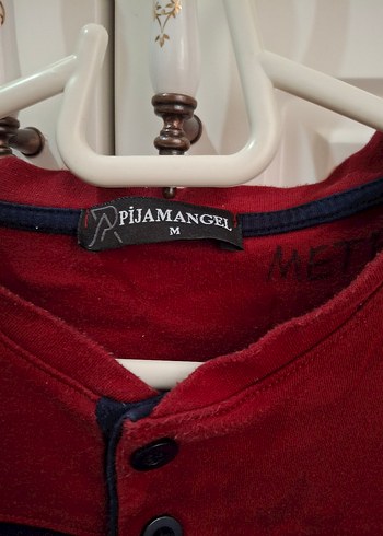 Düğmeli Koyu Kırmızı Erkek Sweatshirt - Görsel 2