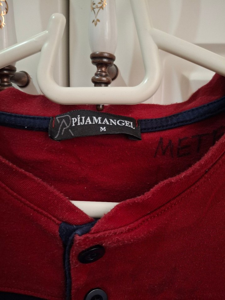 Düğmeli Koyu Kırmızı Erkek Sweatshirt - Görsel 2