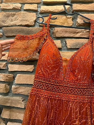 42 Beden çeşitli Renk Kına elbisesi kiremit rengi