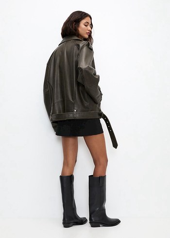 Pull and Bear Pull&bear oversize deri ceket