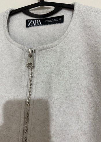 xs Beden Gri Fermuarlı Kadın Midi Kaban zara