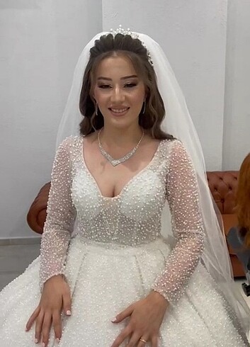  Beden beyaz Renk Kolye küpe takim abiyelik