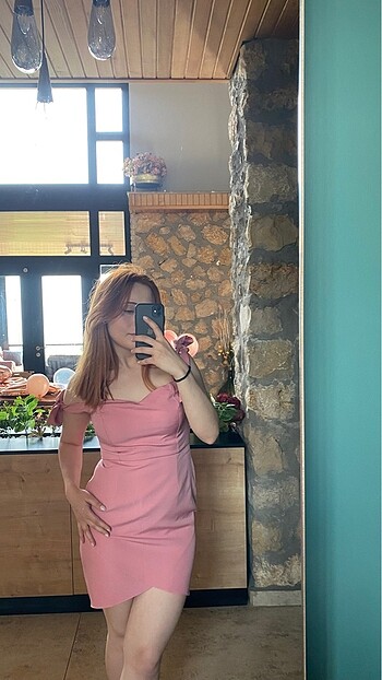 l Beden pembe Renk elbise