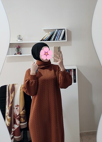 Diğer Kiremit rengi boğazlı sweat elbise