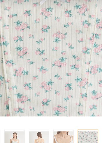 Askılı Mini Bustiyer Beyaz Çiçek Desenli - Görsel 6