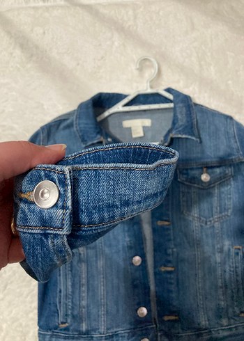 Düğmeli Mavi Kadın Kot Ceket - Görsel 2