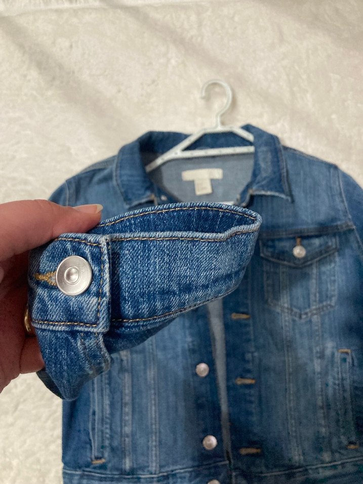 Düğmeli Mavi Kadın Kot Ceket - Görsel 2