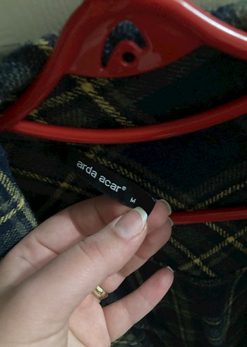 Düğmeli yeşil sarı kalın Ekose Kadın Gömlek - Görsel 3