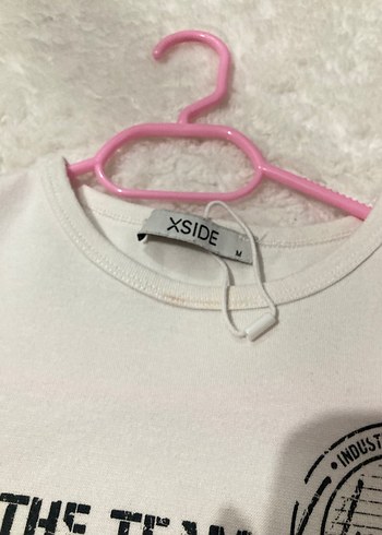 Baskılı Beyaz Pamuklu Kadın Tişört - Görsel 2