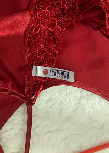 Parlak Kırmızı Uzun Kadın Pijama Takımı saten - Görsel 4