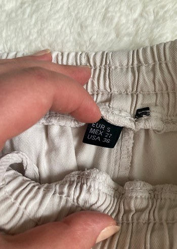 Kadın Beyaz Keten Midi Bol Kesim Pantolon - Görsel 2