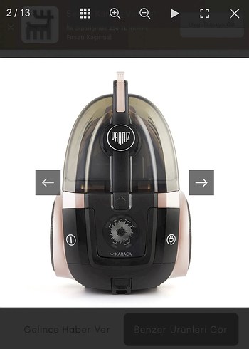 Karaca vantuz Toz Torbasız Elektrikli Süpürge - Görsel 3