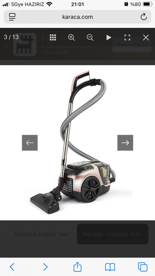 Karaca vantuz Toz Torbasız Elektrikli Süpürge - Görsel 4