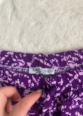 Mor Bağcıklı Rahat Kadın Pantolon - Görsel 3