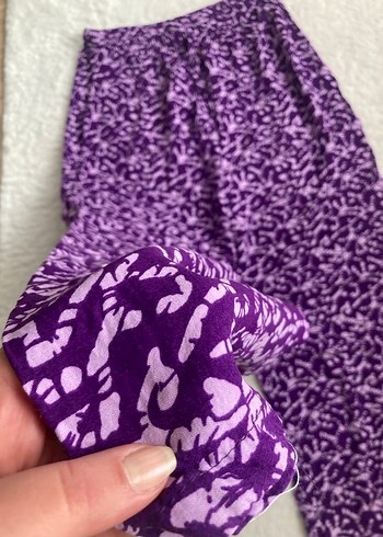 Mor Bağcıklı Rahat Kadın Pantolon - Görsel 2