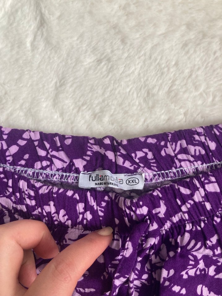 Mor Bağcıklı Rahat Kadın Pantolon - Görsel 3