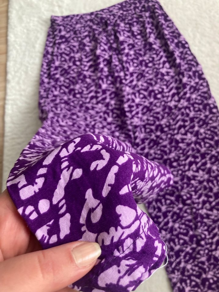 Mor Bağcıklı Rahat Kadın Pantolon - Görsel 2