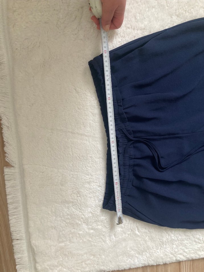 Lacivert Kadın Rahat Kesim Kumaş Pantolon - Görsel 5