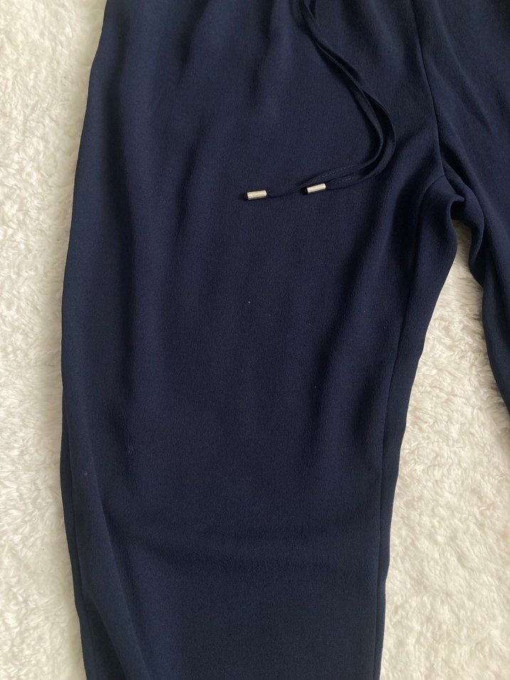 Lacivert Kadın Rahat Kesim Kumaş Pantolon - Görsel 2