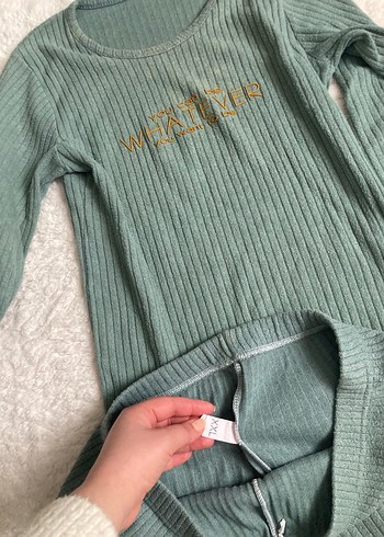 Yeşil Loose Fit Pijama Takımı - Görsel 3