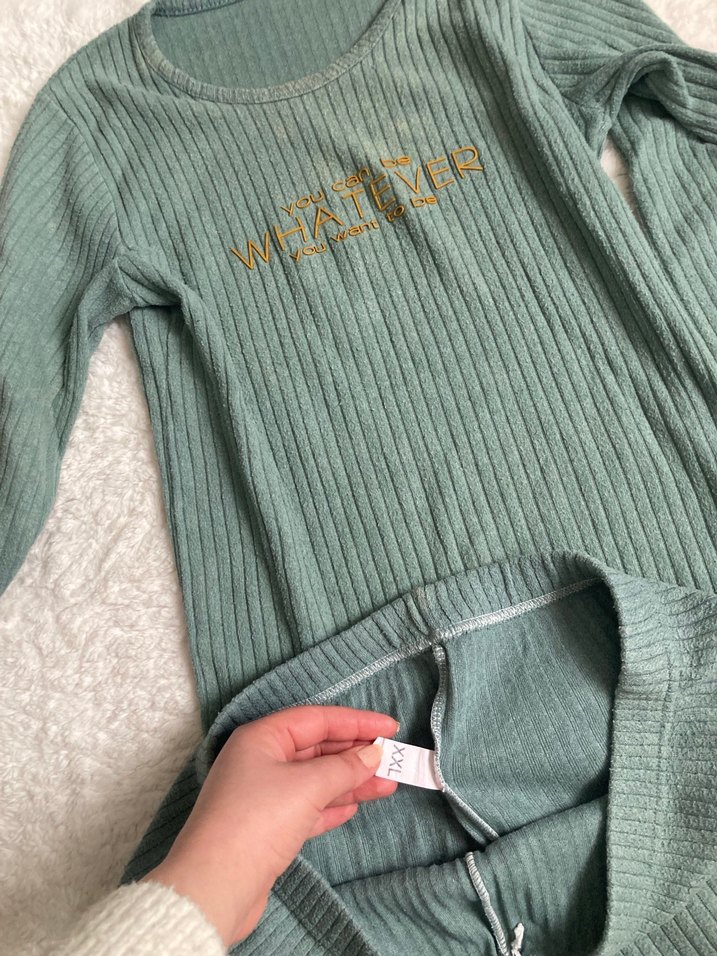 Yeşil Loose Fit Pijama Takımı - Görsel 3