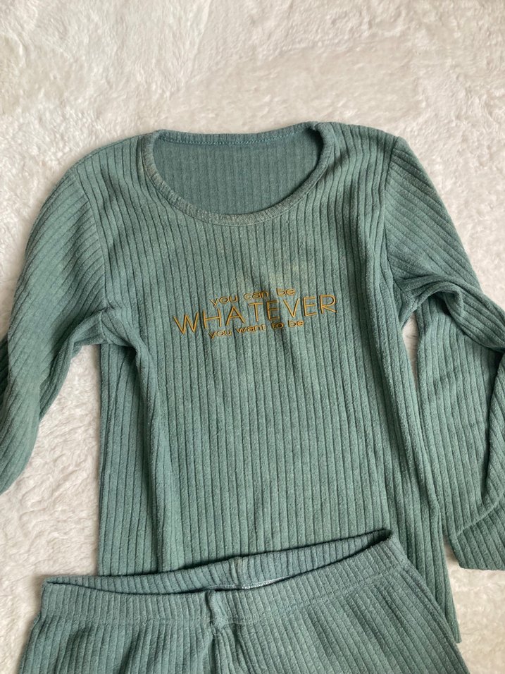 Yeşil Loose Fit Pijama Takımı - Görsel 2