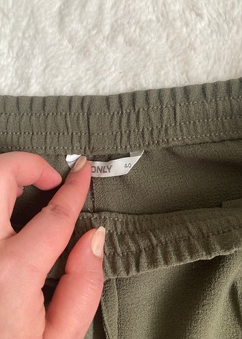 Kadın haki Rahat Kesim Kumaş Pantolon - Görsel 4