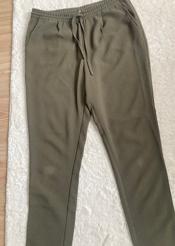 Kadın haki Rahat Kesim Kumaş Pantolon - Görsel 3