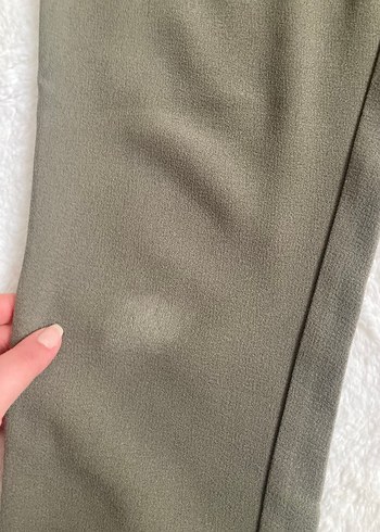 Kadın haki Rahat Kesim Kumaş Pantolon - Görsel 2