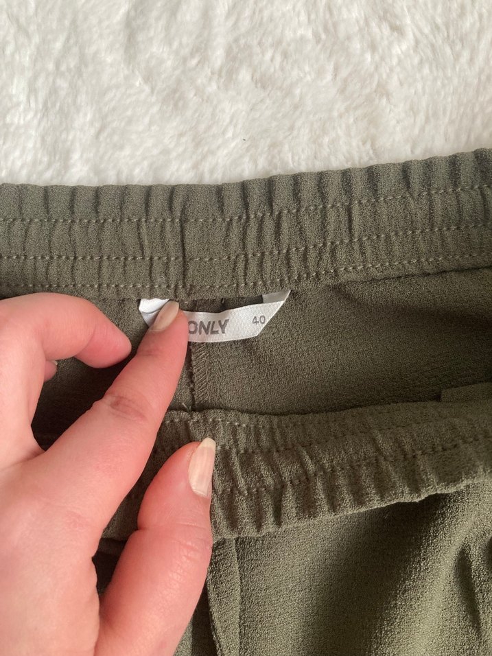 Kadın haki Rahat Kesim Kumaş Pantolon - Görsel 4