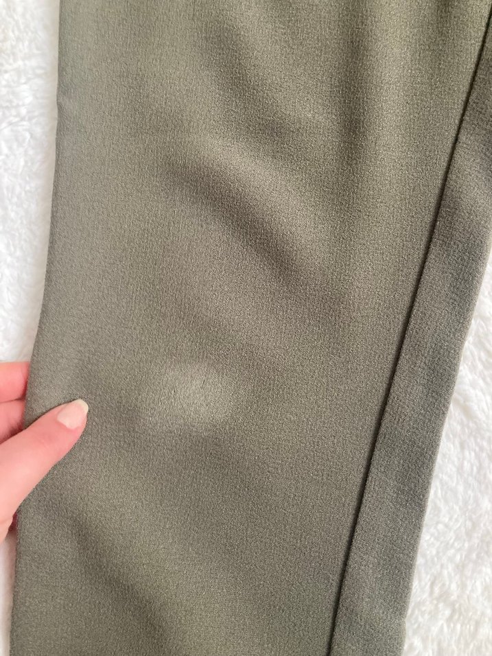 Kadın haki Rahat Kesim Kumaş Pantolon - Görsel 2