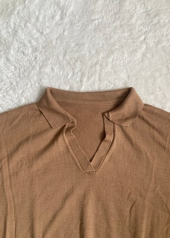 İnce triko örme tişört polo yaka - Görsel 3